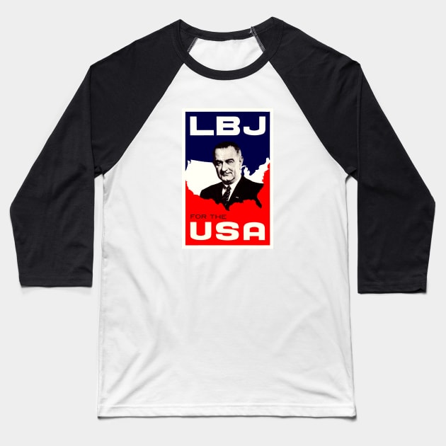 1964 LBJ for the USA Baseball T-Shirt by historicimage